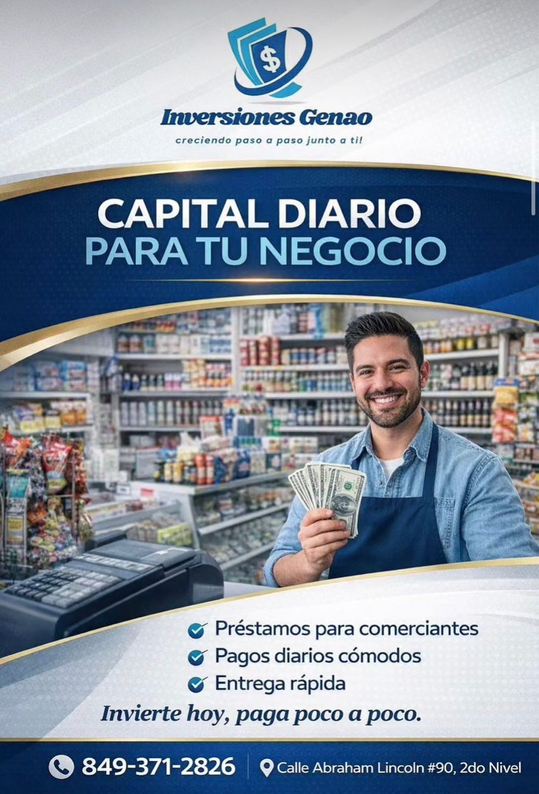 Capital diario para tu negocio — Inversiones Genao