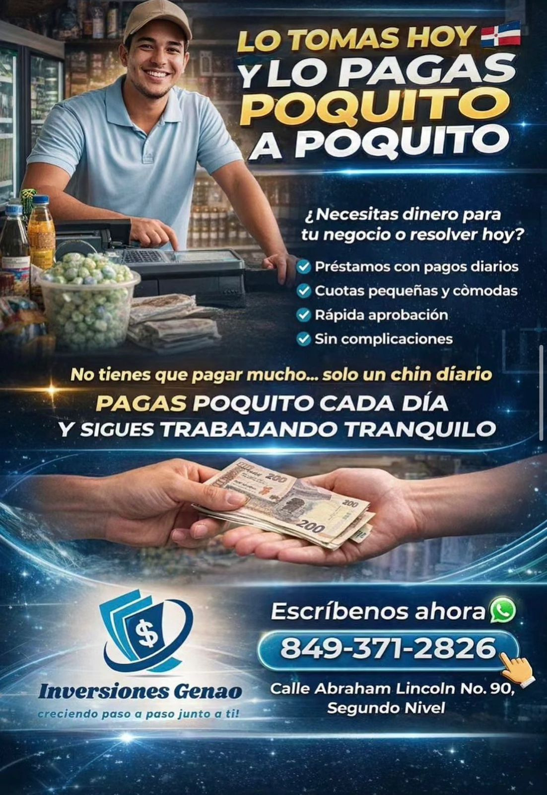 Lo tomas hoy y lo pagas poquito a poquito